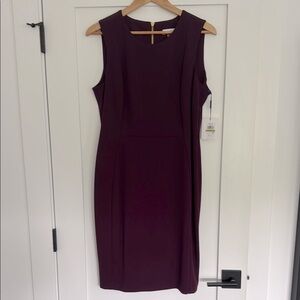 NWT Calvin Klein Eggplant Purple Sheath Dress